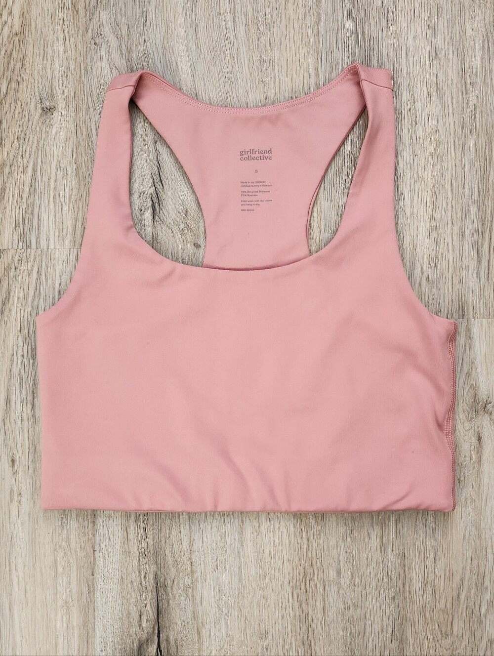 Girlfriend Collective Paloma Racerback Bra, Size Small, Coral / Salmonberry